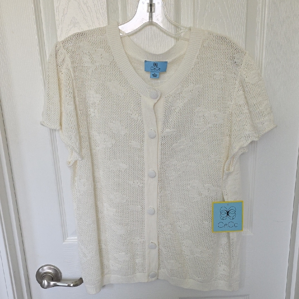 CeCe Cream Knit Cardigan